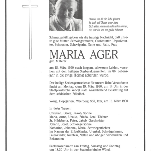 Ager Maria Geb. Mitterer G